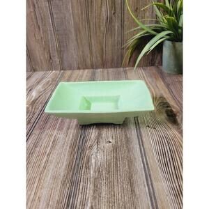 Vintage McCoy Pottery Planter 1802, Green Speckled Pedestal Footed, MCM